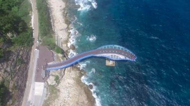 Cheongsapo Daritdol Gözlemevi Skywalk havadan görünümü, Haeundae, Busan, Güney Kore, Asya.