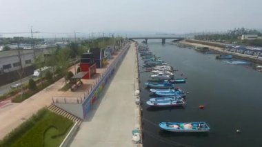 Bunezia janglim Port Janglimpogu Havadan Görünümü, Sahagu, Busan, Güney Kore, Asya.