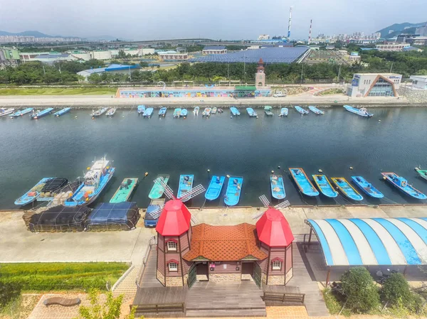 Vue Aérienne De Bunezia janglim Port Janglimpogu, Sahagu, Busan, Corée Du Sud, Asie — Photo
