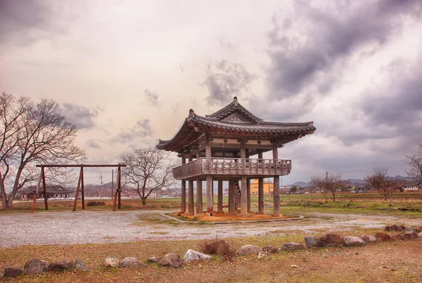 Koreański tradycyjny pawilon w Slow City Changpyeong, Damyang, Jeonnam, Korea Południowa, Azja — Zdjęcie stockowe