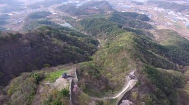 Geumseong Dağ Kalesi'nin Rakip Görünümü, Damyang, Jeonnam, Güney Kore, Asya.