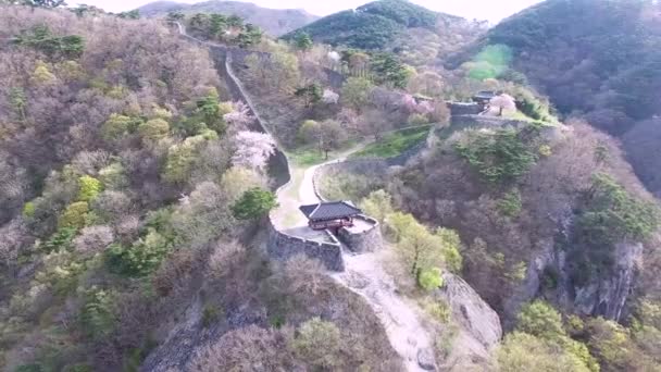 Luftaufnahme Der Bergfestung Geumseong Damyang Jeonnam Südkorea Asien — Stockvideo