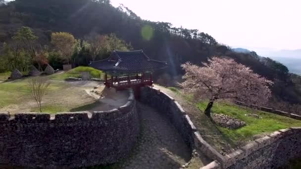 Aerival View Geumseong Mountain Fortress Damyang Jeonnam Coreia Sul Ásia — Vídeo de Stock