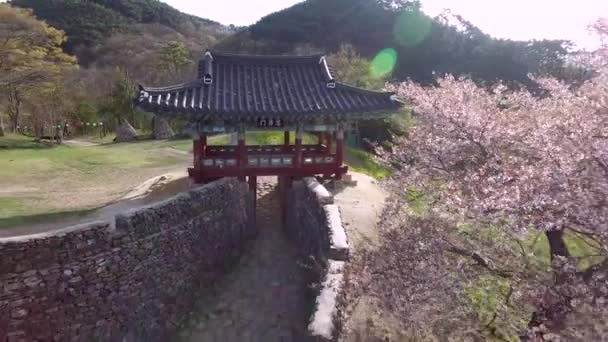 Aerival Вид Geumseong Гірської Фортеці Даян Jeonnam Південна Корея Азія — стокове відео