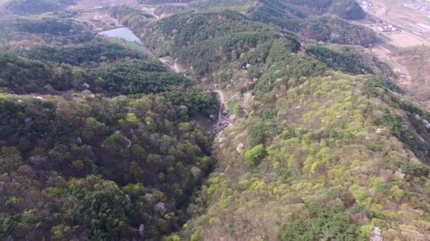 Vista Aérea Fortaleza Montaña Geumseong Damyang Jeonnam Corea Del Sur — Vídeo de stock