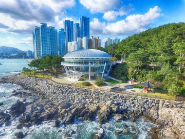 Dongbaekseom Adası 'ndaki Nurimaru Gözlemevi, Haeundae, Busan, Güney Kore, Asya