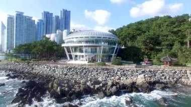 Dongbaekseom Adası 'ndaki Nurimaru Gözlemevi, Haeundae, Busan, Güney Kore, Asya.