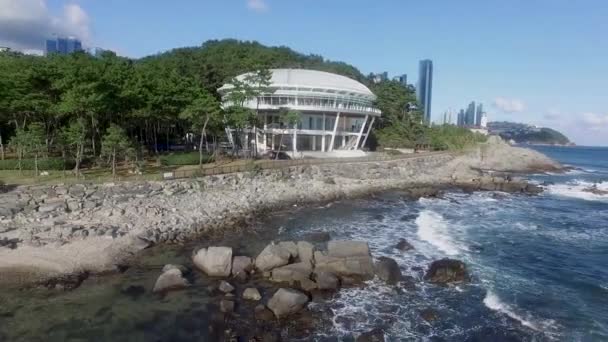 Observatorium Nurimaru Het Eiland Dongbaekseom Haeundae Busan Zuid Korea Azië — Stockvideo