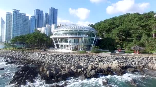 Observatorium Nurimaru Het Eiland Dongbaekseom Haeundae Busan Zuid Korea Azië — Stockvideo