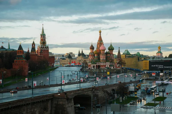 Вид Святого Василя Червоної Площі Кремля Москва — стокове фото