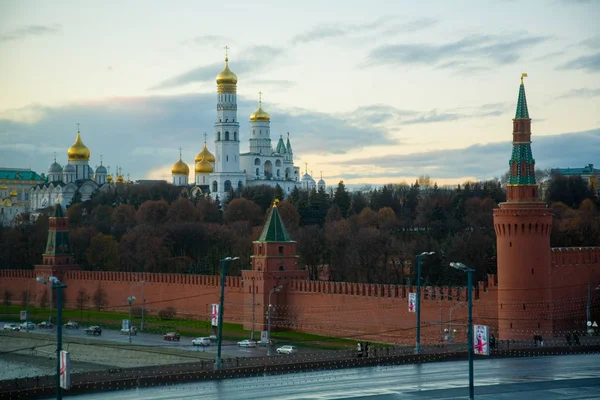 Sunset Akşam Kremlin Moskova Rusya Görünümü — Stok fotoğraf