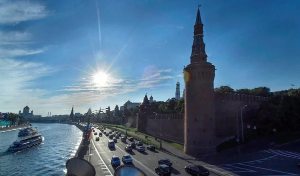 Mura Rosse Del Cremlino Sunny Day Mosca Russia — Foto Stock