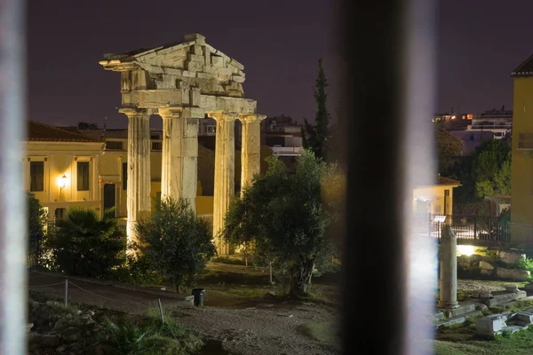 View Ruins Athens Dusk Evening — Stock Photo, Image