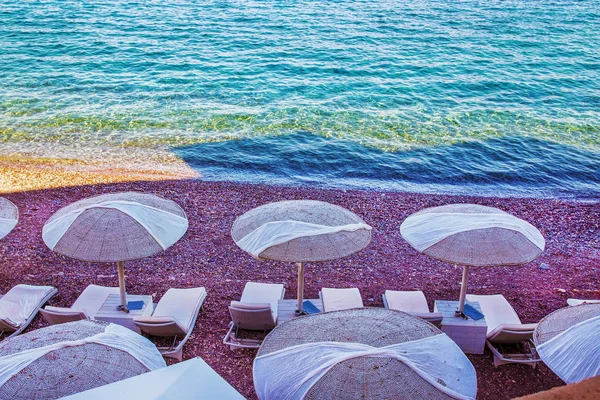 Toldos Telhado Batido Spetses Ilha Majestosos Manhã Bonita — Fotografia de Stock