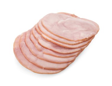 Taze dilimlenmiş izole jambon füme