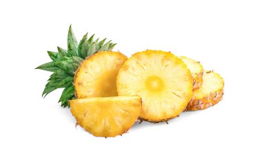 whit üzerinde izole dilim ananas