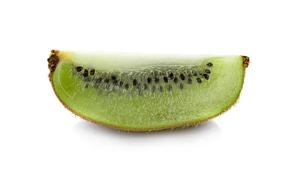 Ripe Whole Kiwi Fruit Half Kiwi Fruit Isolated White Background — Stock Photo, Image