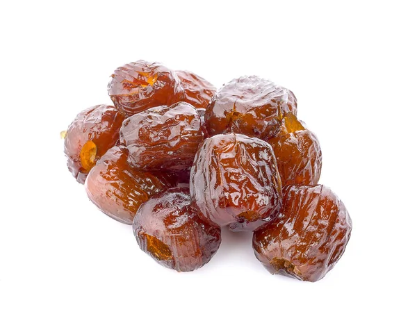 Süße Getrocknete Chinesische Datteln Auf Weißem Hintergrund — Stockfoto
