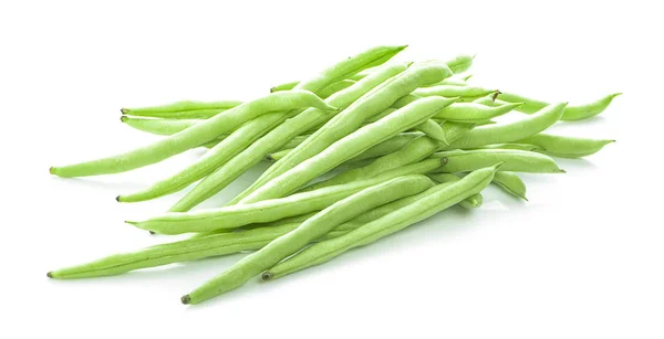 Čerstvé Yardlong Bean Izolovaných Bílém Pozadí — Stock fotografie