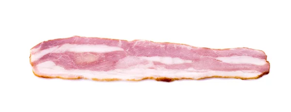 Szeletelt bacon elszigetelt fehér háttér kivágás — Stock Fotó