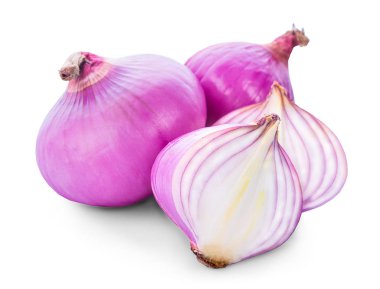 arpacık soğanları beyaz arkaplanda izole edildi