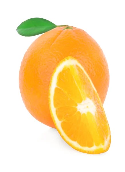 Arancio Fresco Isolato Sfondo Bianco — Foto Stock