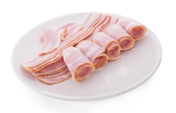 Daging Ham Asap Diisolasi Pada Warna Putih — Stok Foto