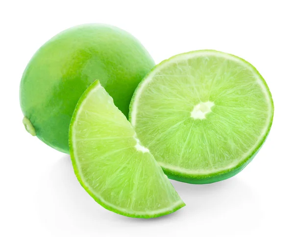 Fresh Lime Isolated White — Stock Photo, Image
