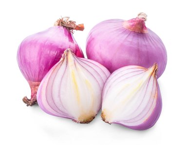 arpacık soğanları beyaz arkaplanda izole edildi.