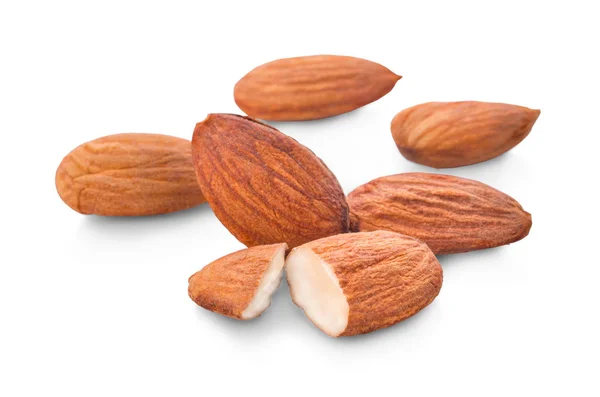 Almond Isolated Nuts White Background — Stock Photo, Image
