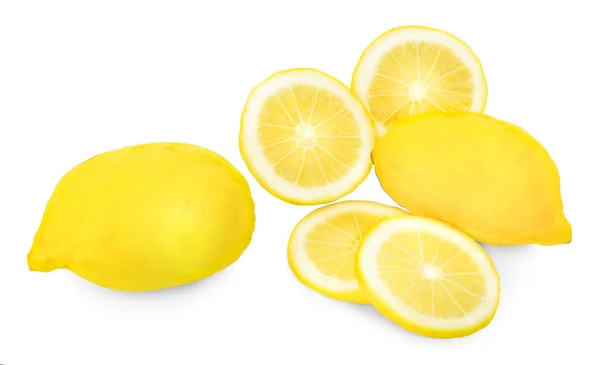 Zitrone Frisch Und Isoliert Auf Weißem Hintergrund — Stockfoto