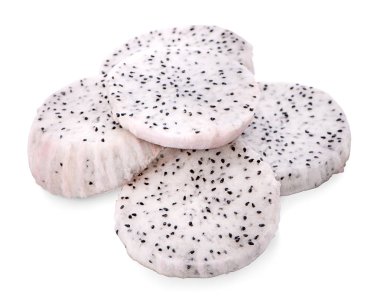 Beyaz arkaplanda Ejder Meyvesi izole