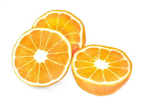 白色背景上孤立的橙片 — 图库照片