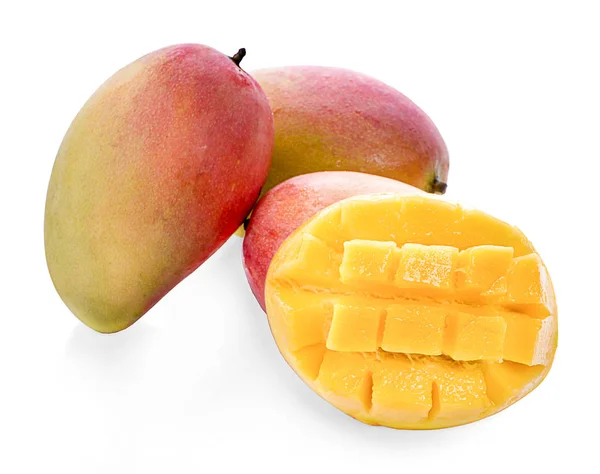 Owoce Mango Kostkami Mango Plastrami — Zdjęcie stockowe