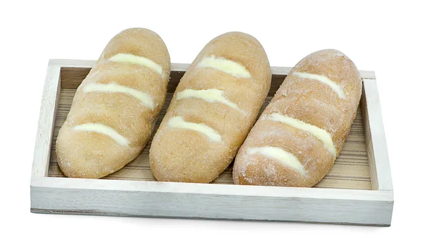 Fresh Bread White Background — Stock Photo, Image