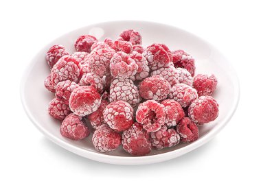 Dondurulmuş ahududu izole bir arka plan