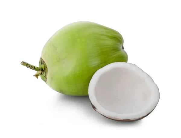 Cocco Verde Frutta Isolata Sfondo Bianco — Foto Stock