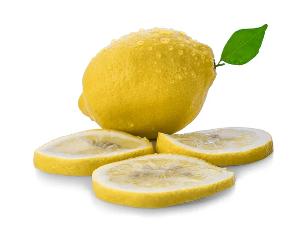 Citron Isolerad Vit Bakgrund — Stockfoto