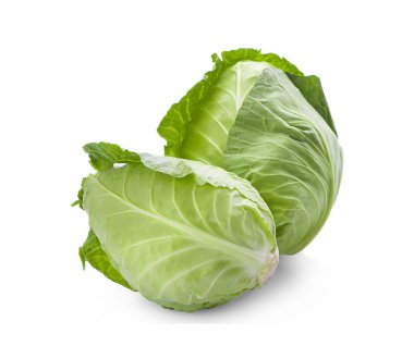 Beyaz arkaplanda yeşil lahana