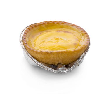 Beyaz arka plan üzerinde izole yumurta tart