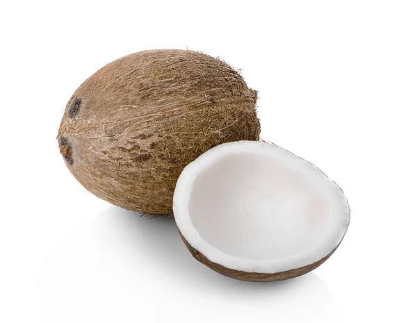 Latte Cocco Sfondo Bianco — Foto Stock