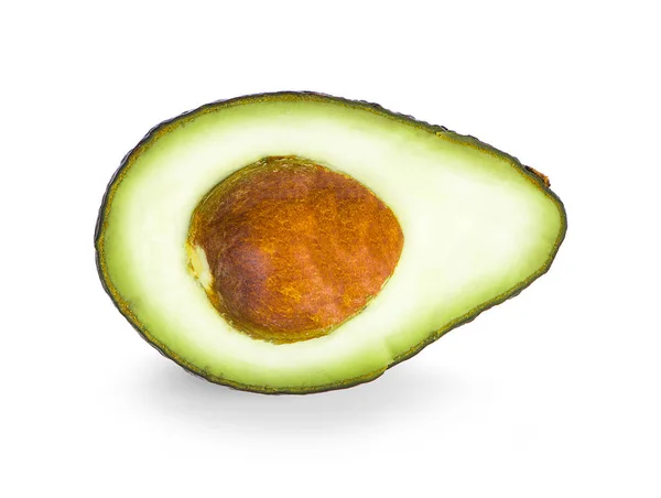Frische Halbe Avocado Mit Samen Isoliert Auf Weißem Hintergrund Bild — Stockfoto