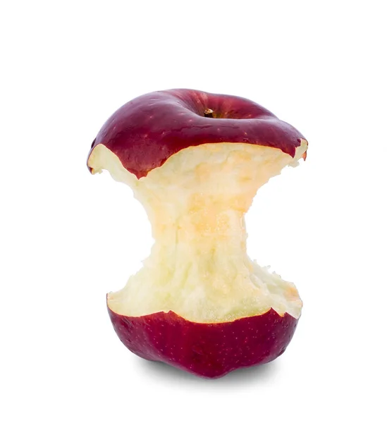 Pomme Rouge Mordue Isolée Sur Fond Blanc — Photo