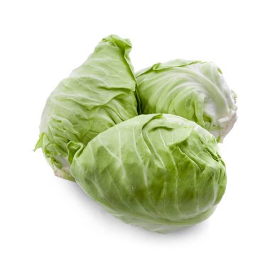 Beyaz arkaplanda yeşil lahana