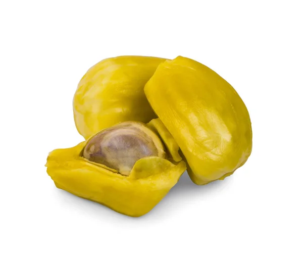 在白色背景上分离的成熟的Jackfruit — 图库照片