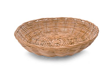 Dokuma sepet beyaz arka plan üzerinde izole