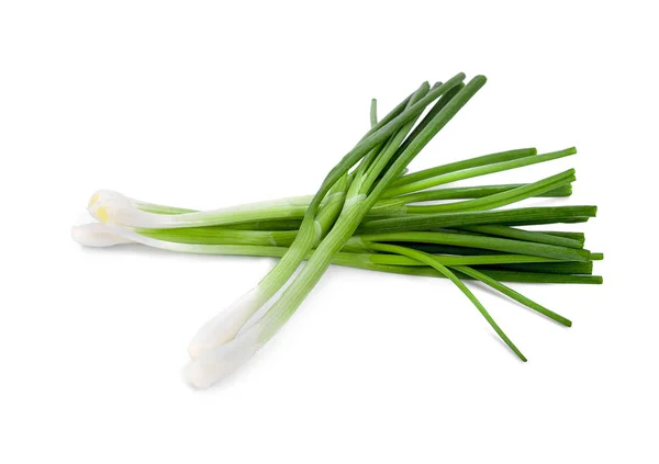 Verse Scallion Geïsoleerd Witte Achtergrond — Stockfoto