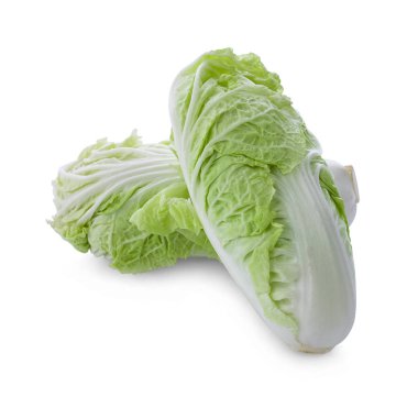 Beyaz arka planda izole edilmiş Çin lahanası 