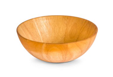 Tahta kase beyaz arka planda izole edilmiş.