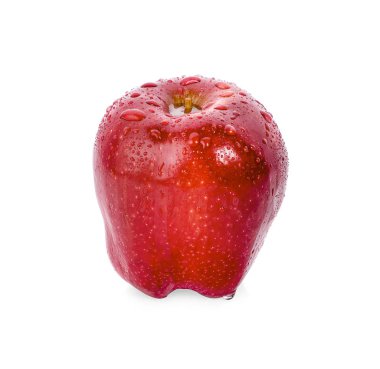 Kırmızı elma beyaz arkaplanda izole edilmiş.